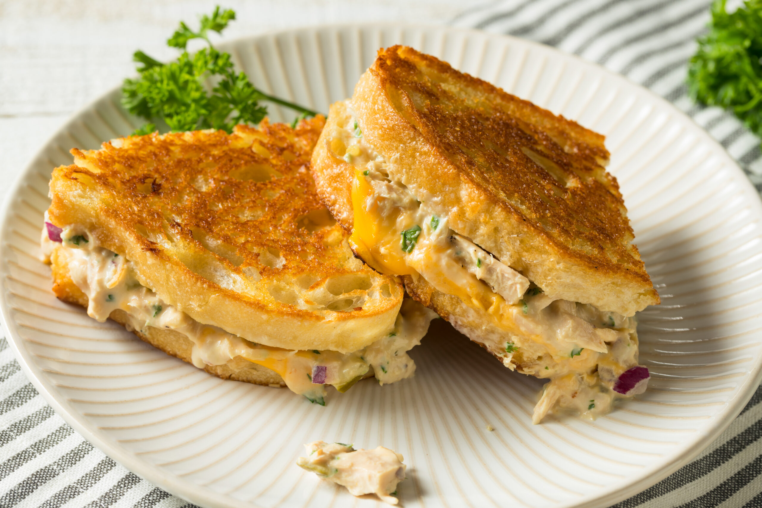 Tuna, Cheese & Pickle Toasted Sandwich